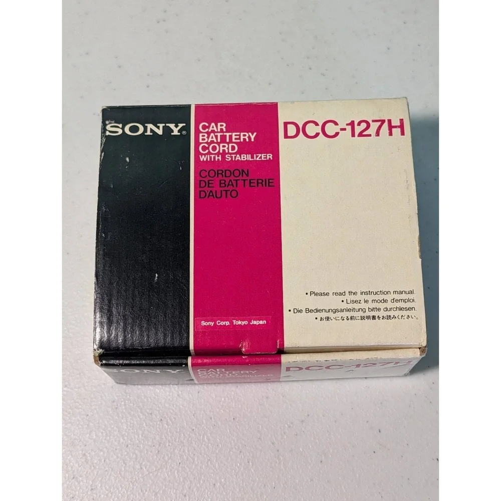 Sony Car Battery Cord W Stabilizer DCC-127H Origianl Box And Instruction Manual